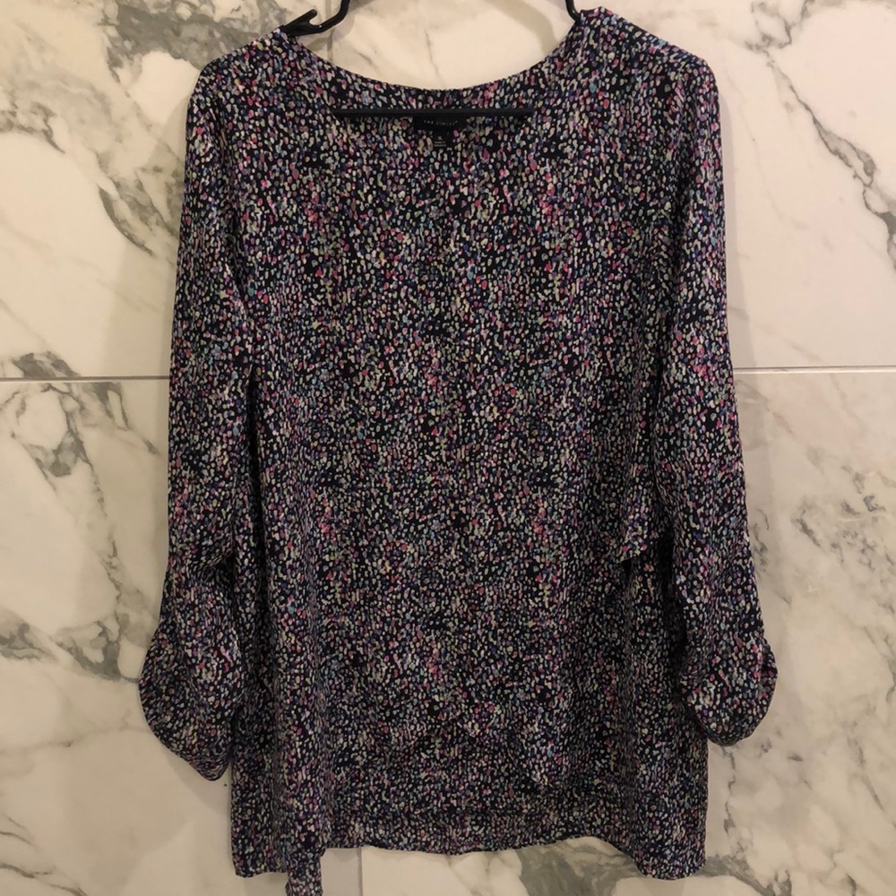 The Limited multicolor dot layered blouse